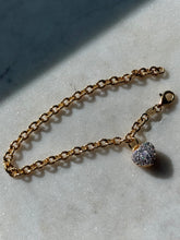 Load image into Gallery viewer, Italian Gold Vermeil CZ Heart Bracelet 7.5”
