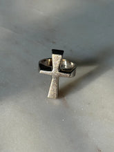 Load image into Gallery viewer, Solid Sterling Silver Cross Ring Size 4.25

