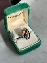 Load image into Gallery viewer, Black Onyx &amp; Tigers Eye Inlay Sterling Silver Ring Size 7
