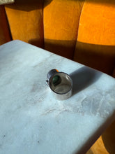 Load image into Gallery viewer, Jade &amp; Blue Topaz Sterling Silver Ring Size 5.75
