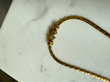 Load image into Gallery viewer, Goldette Goldtone Faux Turquoise Lariat Necklace 18”
