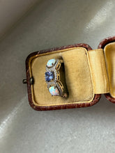 Load image into Gallery viewer, Simulated Opal &amp; CZ Sterling Silver Ring Size 8.25
