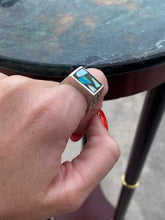 Load image into Gallery viewer, Galaxy Opal Inlay Sterling Silver Signet Ring
