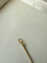 Load image into Gallery viewer, Peridot Garnet Amethyst 14k Gold Micro Box Chain Bracelet 6.5”
