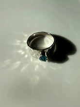 Load image into Gallery viewer, Blue Topaz Hammered Sterling Silver Ring Size 12.5
