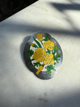 Load image into Gallery viewer, Guilloche Enamel Floral Sterling Silver Brooch
