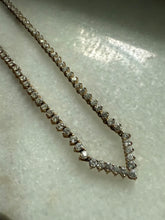 Load image into Gallery viewer, V-Shape Gold Vermeil CZ Necklace 16.5”
