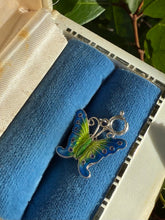 Load image into Gallery viewer, Enamel Butterfly Sterling Silver Charm w/ Spring Ring Clasp
