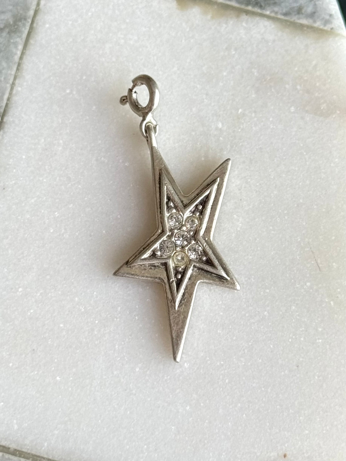 Star Spring Ring Charm Sterling Silver