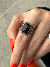 Load image into Gallery viewer, Black Onyx Sterling Silver Ring Size 7.5
