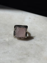 Load image into Gallery viewer, Rose Quartz Sterling Silver Square Ring Size 6
