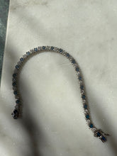 Load image into Gallery viewer, Blue Spinel &amp; CZ Sterling Silver Tennis Bracelet 7.25”
