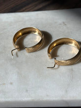Load image into Gallery viewer, Large Vintage 18k Yellow Gold Hoop Earrings
