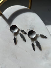 Load image into Gallery viewer, Vintage Sterling Silver Concho Feather Earrings
