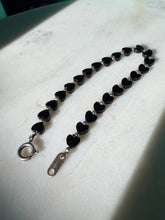 Load image into Gallery viewer, Black Onyx Heart Sterling Silver Bracelet 7”
