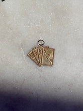 Load image into Gallery viewer, Vintage Four Aces Playing Cards 14k Gold Charm
