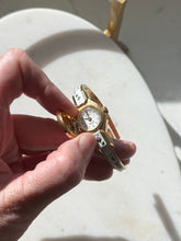 Load image into Gallery viewer, Vintage Enamel Floral Peekaboo Bangle Watch

