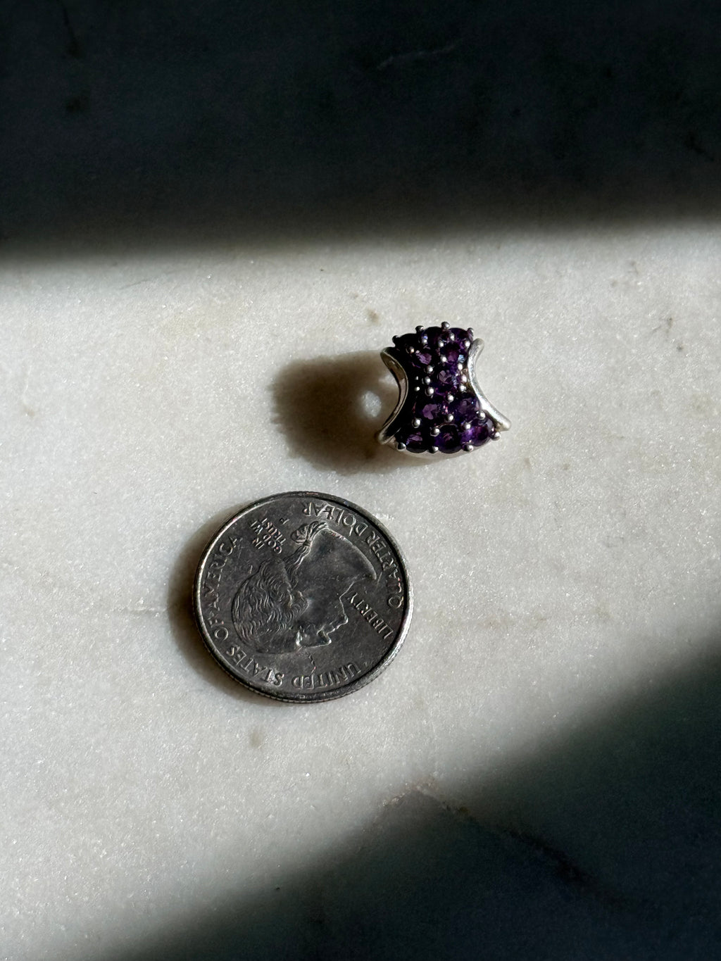 Amethyst Sterling Silver Slider Charm
