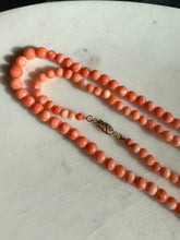 Load image into Gallery viewer, Angel Skin Coral 14k Yellow Gold Necklace 29”
