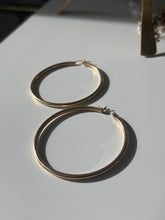 Load image into Gallery viewer, Vintage 10k Yellow Gold Large Tubular Hoop Earrings
