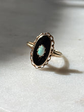 Load image into Gallery viewer, Vintage 10k Gold Black Onyx &amp; Opal Ring Size 9
