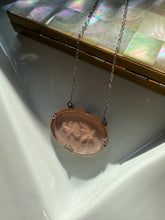 Load image into Gallery viewer, Rose Pink Glass Antique Sterling Necklace 19”
