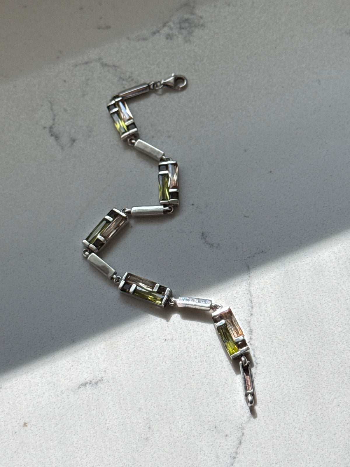 Multistone Sterling Silver Bracelet 7.25”