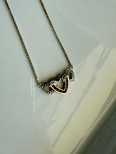 Load image into Gallery viewer, Ruby Sterling Silver Heart Necklace 17”
