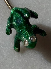 Load image into Gallery viewer, Victorian Enamel Frog 14k Gold Stick Pin
