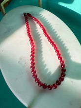 Load image into Gallery viewer, Sterling Silver Maroon Bead Necklace 18”
