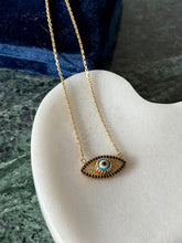 Load image into Gallery viewer, Evil Eye Gold Vermeil Necklace 18”-20”
