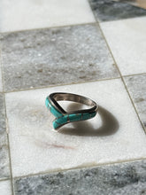 Load image into Gallery viewer, Turquoise Inlay Sterling Silver Ring Size 9.25
