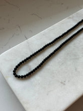 Load image into Gallery viewer, Vintage Black Onyx Bead Sterling Silver Necklace 18”

