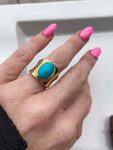 Load image into Gallery viewer, Turquoise Gold Vermeil Chunky Statement Ring
