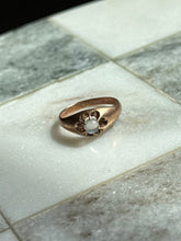 Load image into Gallery viewer, Victorian Moonstone 10k Rosey Gold Ring Size 5.75
