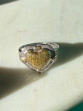 Load image into Gallery viewer, Sterling Silver Yellow Lab Grown Diamond Heart Ring Size 9.25
