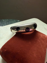 Load image into Gallery viewer, Mexico Modernist Black Onyx Inlay Solid Sterling Bangle Bracelet 6.75”
