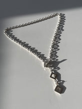 Load image into Gallery viewer, Vintage Square Lariat Solid Sterling Silver Cable Chain 15.5”
