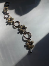 Load image into Gallery viewer, Antique 12k Gold Fill Two-Tone Flower Bracelet
