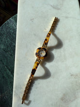 Load image into Gallery viewer, Vintage Tortoise Shell Goldtone Wristwatch 7.25”
