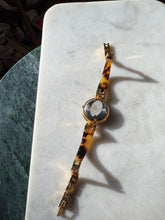 Load image into Gallery viewer, Vintage Tortoise Shell Goldtone Wristwatch 7.25”
