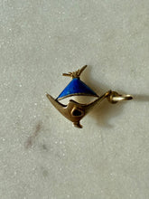 Load image into Gallery viewer, Blue Enamel 14k Gold Fish Charm
