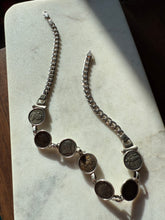 Load image into Gallery viewer, Vintage Sterling Silver Coin Necklace 16”
