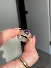 Load image into Gallery viewer, Amethyst Cabochon Vintage Sterling Silver Ring
