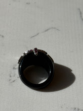 Load image into Gallery viewer, Black Onyx Sterling Silver Ruby Ring Size 7
