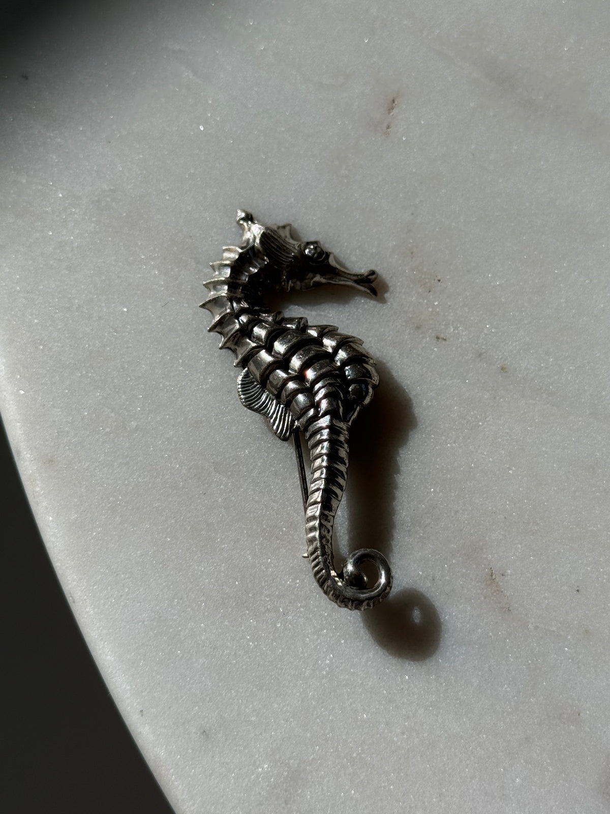 Vintage Seahorse Beau Sterling Silver Brooch