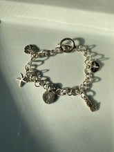 Load image into Gallery viewer, Starfish Sand Dollar Sterling Silver Charm Bracelet 7.75”
