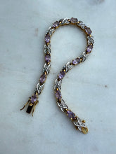 Load image into Gallery viewer, Amethyst Gold Vermeil Tennis Bracelet 6.75”
