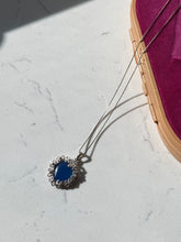 Load image into Gallery viewer, Blue Heart Sterling Silver Locket Necklace 24”
