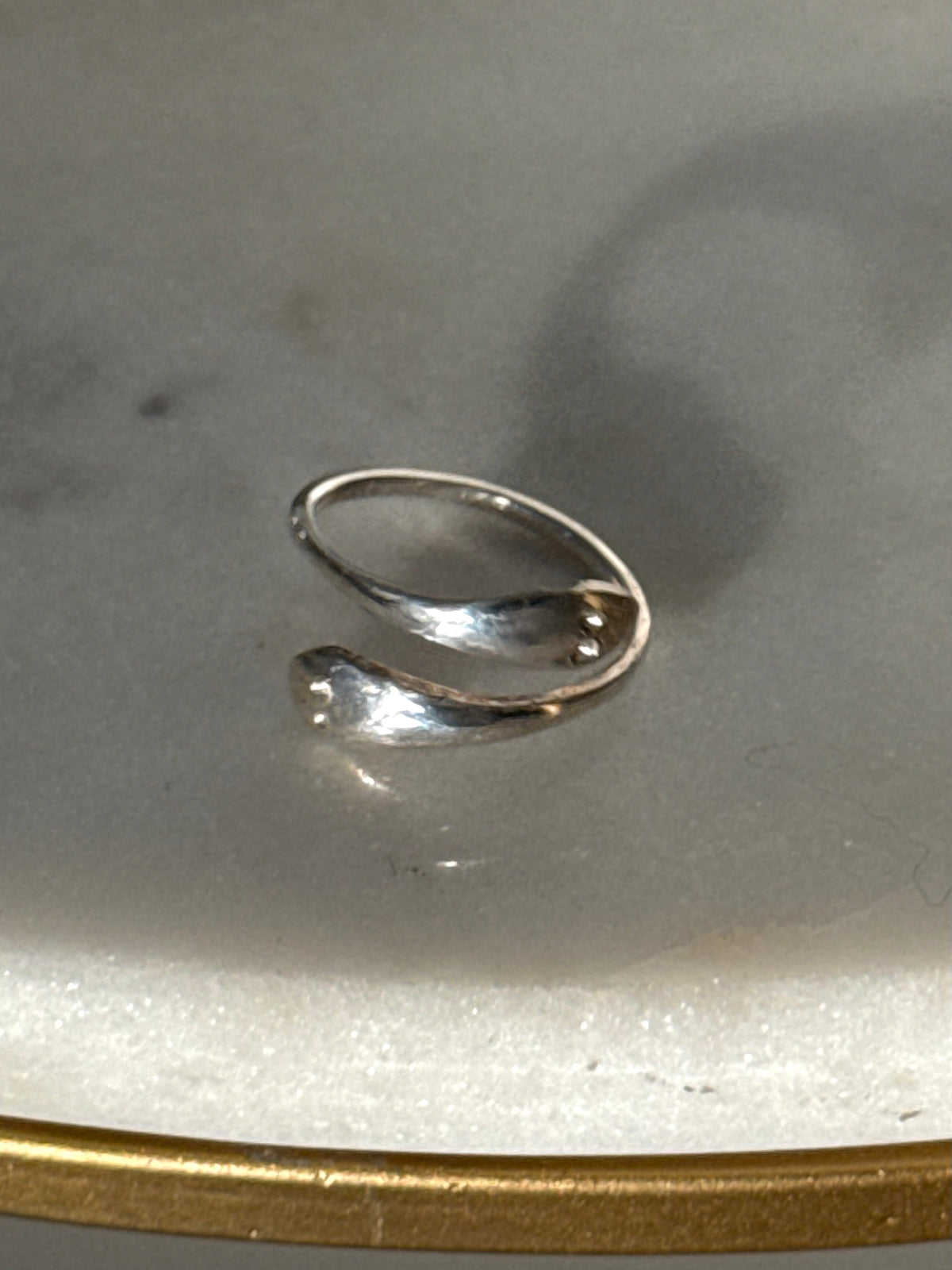 Snake Bypass Sterling Silver Ring Size 6.75